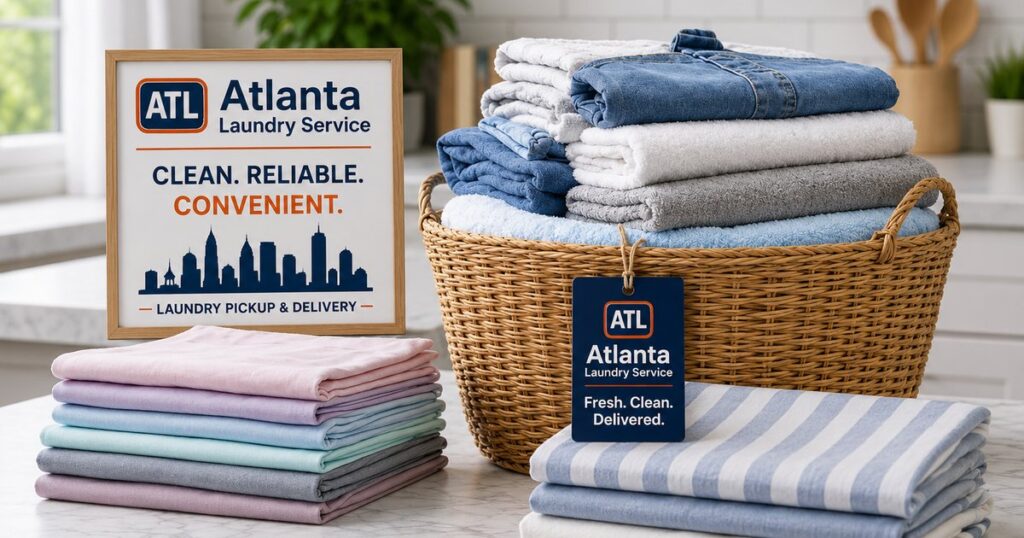 Neatly folded Atlanta Laundry Service laundry basket representing laundry service pricing in Atlanta